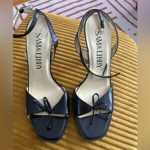 Sam & Libby Black Kitten Heels Size 8 1/2